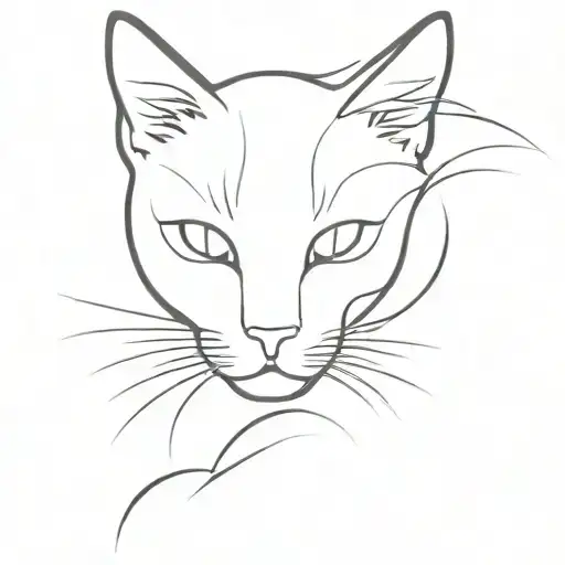 Cat Silhouette Simple Lines
