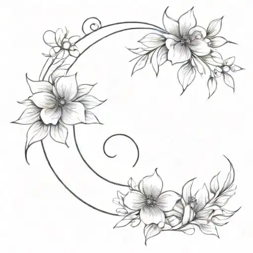 A Delicate And Intricate Floral Pattern With A Hidden Crescent Moon