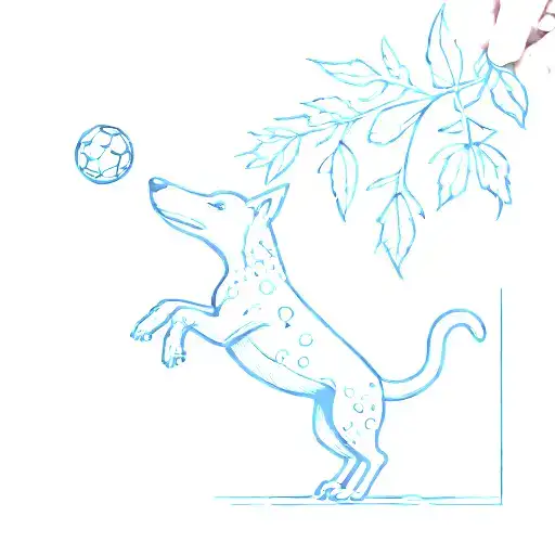 Design A Tattoo Of A Christmas Cactus Playing Football With Dogs In A Playful And Whimsical Style