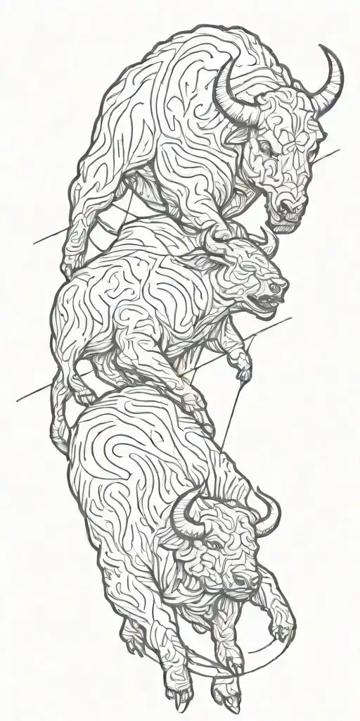 Bull Vs Bear Playing Virgo Zodiac Symbol