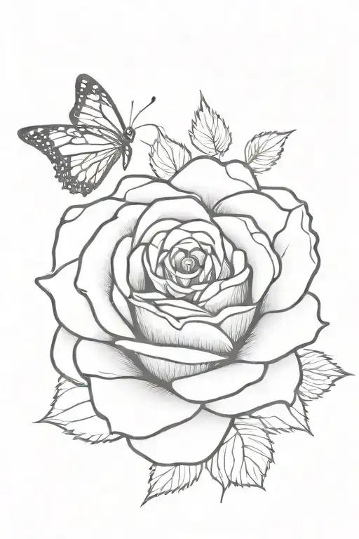 Rose With Butterfly
