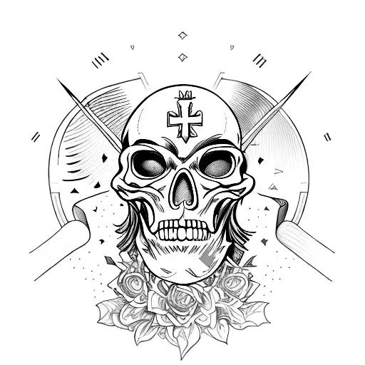 The Word Memento Mori With Lighting Stricks Around It