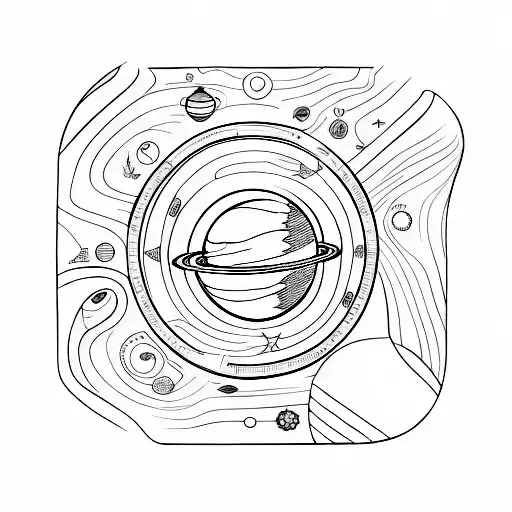Solar System Line Art