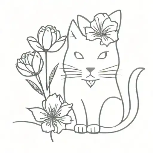 Cat With A Flower