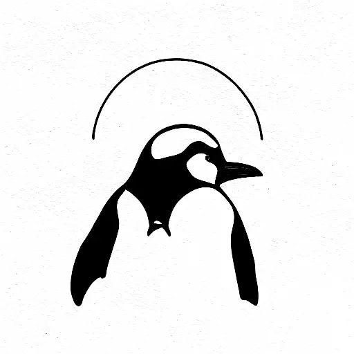 Penguin Facing Front Stencil