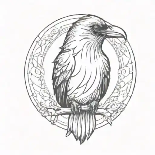 Raven From Slavic Mythology With Eyes In Its Paws