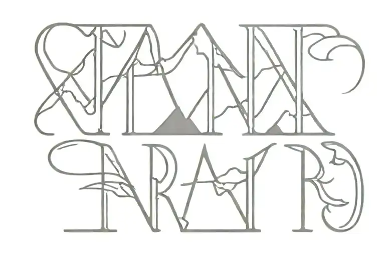 Ambigram With The Word Cara With A Mountain Background