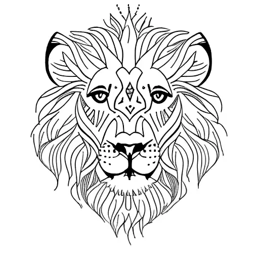 A Small Lion Cub Tattoo With A Delicate Floral Frame For The Neck