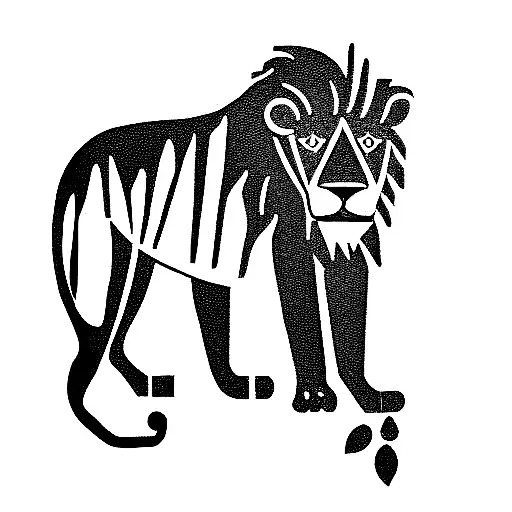 Outline Of Jamaica With A Lion