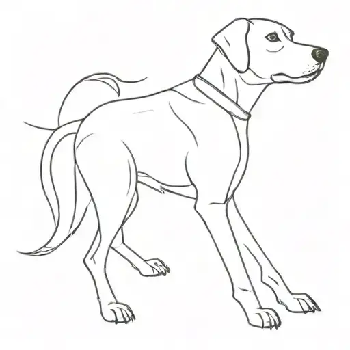 Single Line Dog Sitting