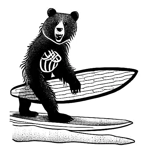 Dancing Grateful Dead Bear Surfing Longboard