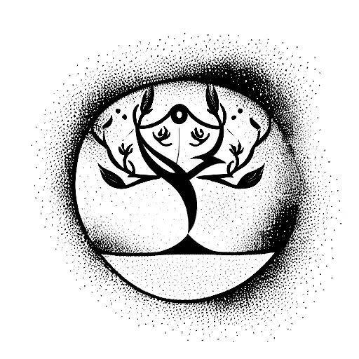 Tree Of Life With A Shooting Star Leading To A Phoenix