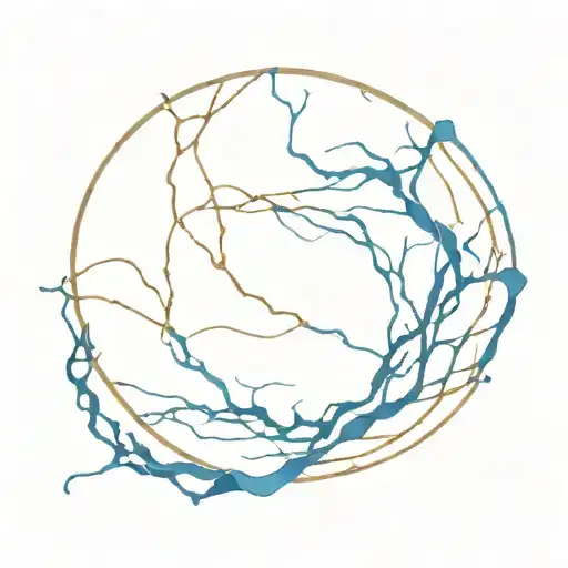 Kintsugi Design Broken Plate Blue Colour