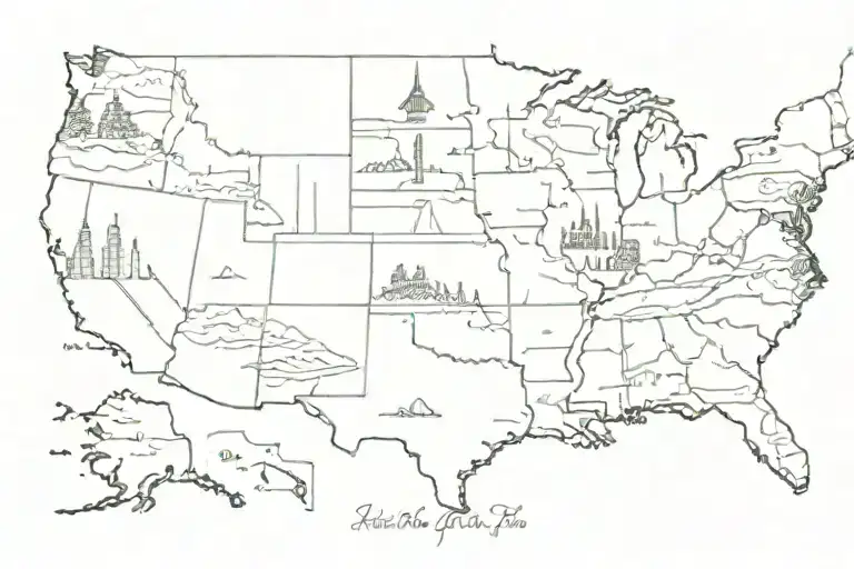 Usa Road Trip Fine Line