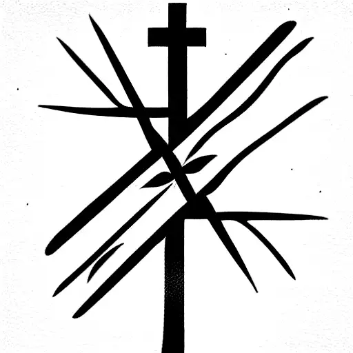 Christian Cross With Text Throught Middle