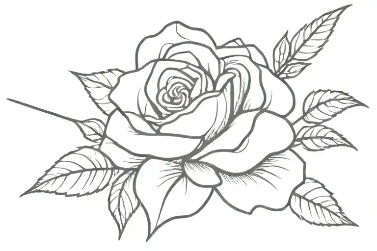 Sword In Roses Leaves Growing