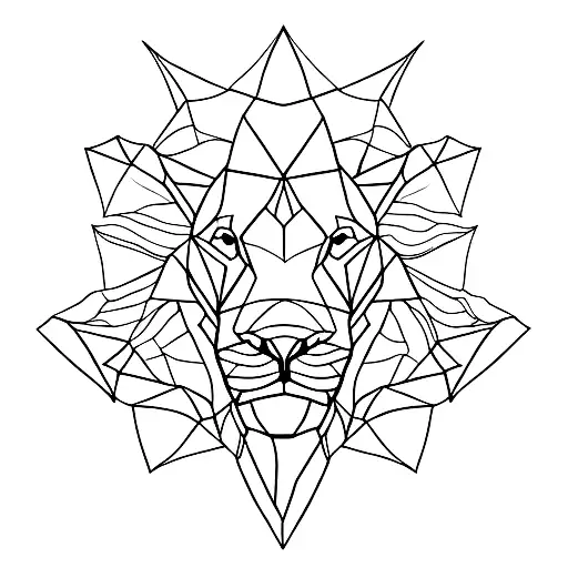 Lion Made Out Of Triangles