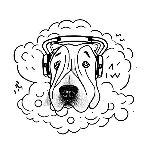 A Dog Listening To Music And Meditating