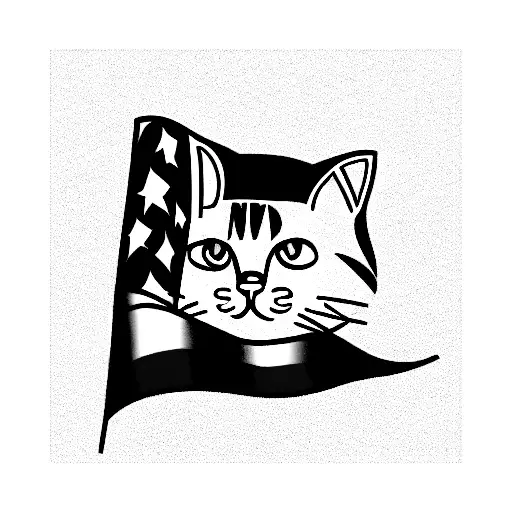 American Cat And Checkered Flags