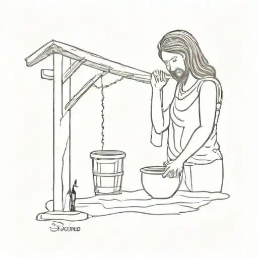 Woman At The Well With Jesus