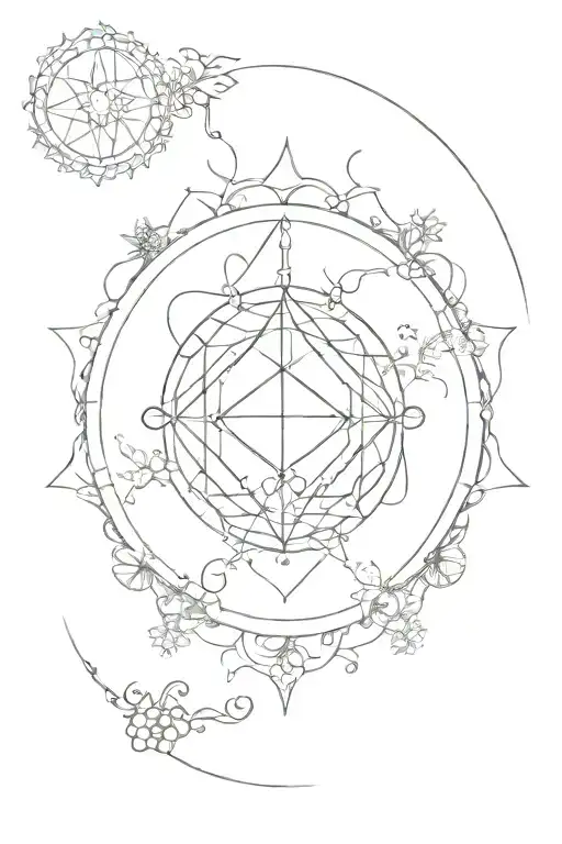 Sagittarius And Virgo Star Sign Mandala Design Incorporating Elements