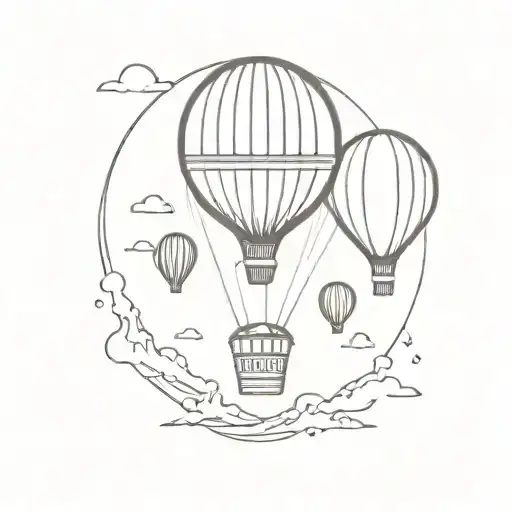 Hot Air Balloon And Air Nomad Symbol