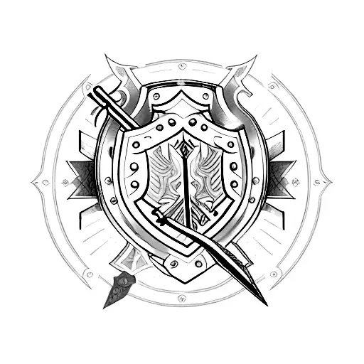 Shield With Sword Through The Middle