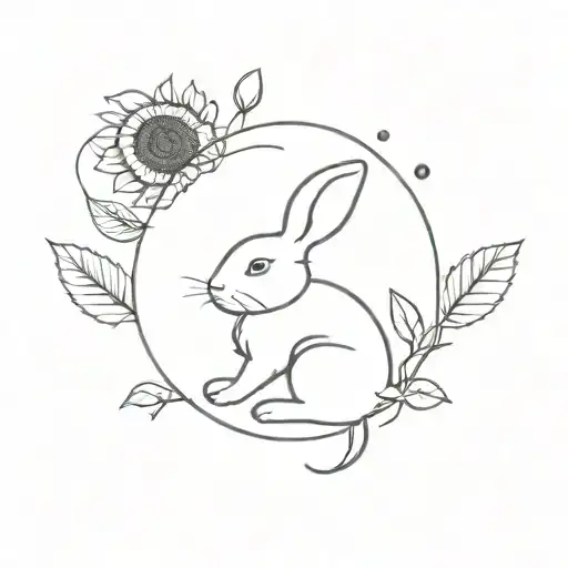 Rabbit Holding Sunflower
