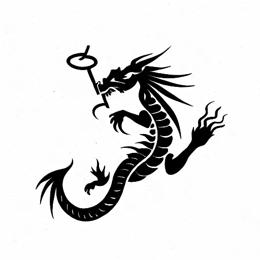 Dragon Smoking A Bong