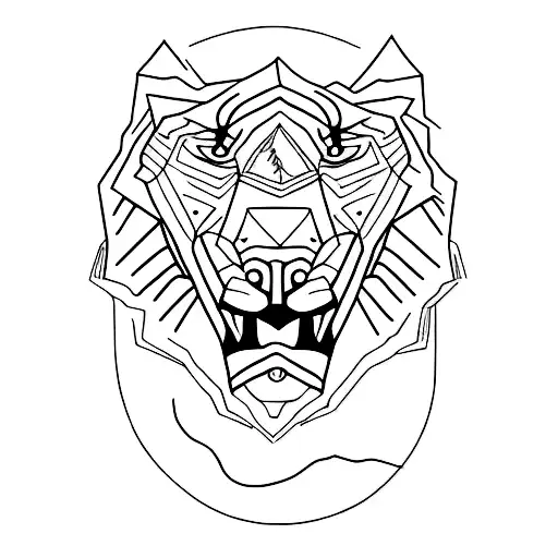 A Minimalist Tattoo Of A Hiking Trail Forming The Shape Of A Tiger