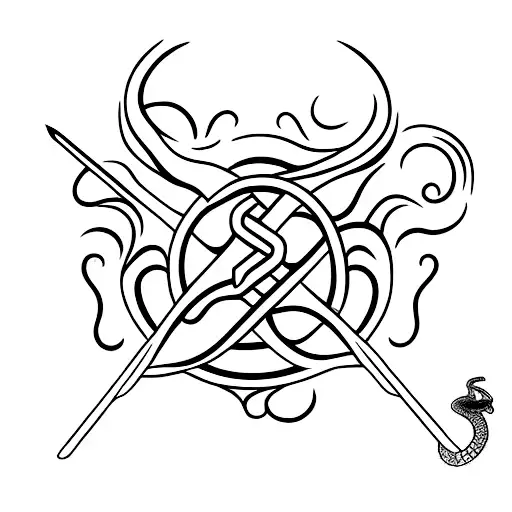 Trident With A Snake On It Make It Aesthetic And Minimalistic