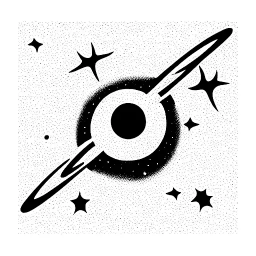 Planets And Stars In The Cosmos With A Black Hole And Astronaut Falling Into It