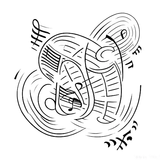 A Minimalist Tattoo Of A Music Note With The Words 'Smile'