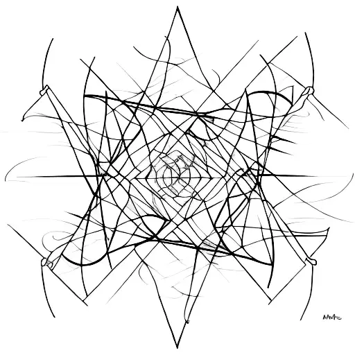 An Abstract Representation Of Mental Health Struggles Using Flowing Lines And Geometric Shapes