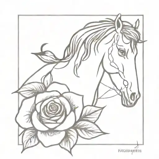 Horse And Rose