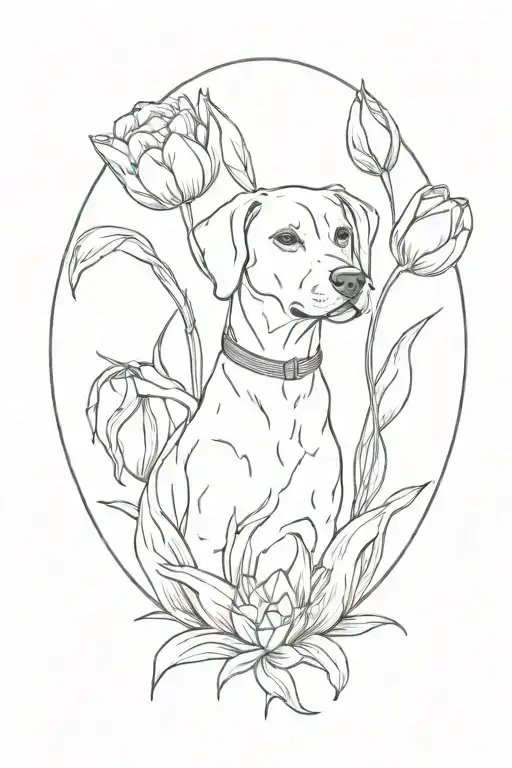 Tulips And Dog
