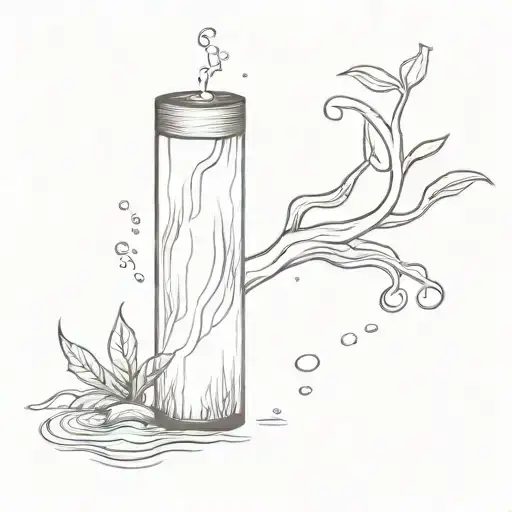 Realistic Small Wooden Cylinder Floating In Water