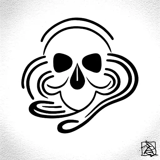 Skull With Wave