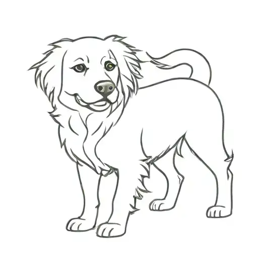 Hairy Dog Silhouette Made Entirely