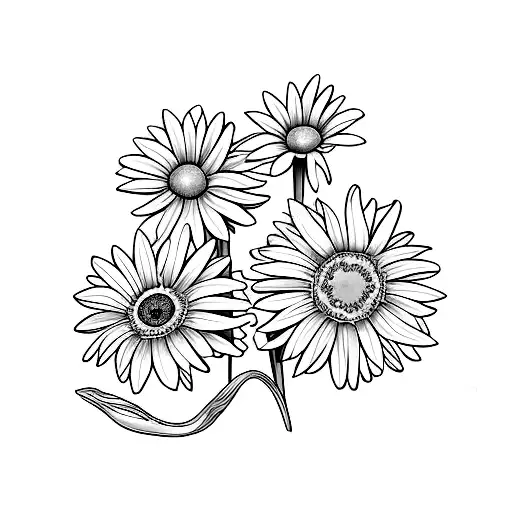 Mother And Daughter Tattoo Sun With Daisy And Snowdrop