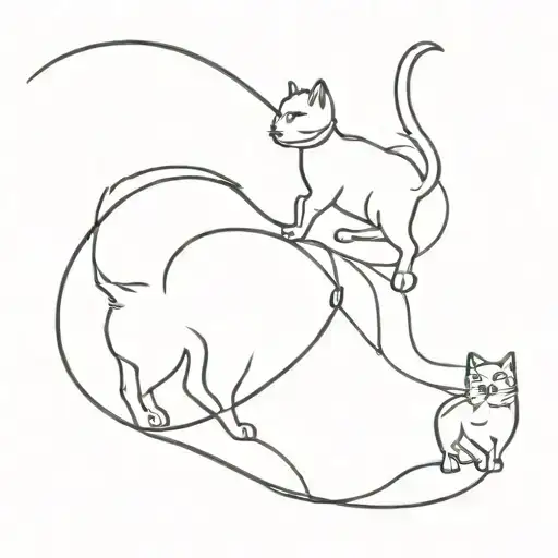 Cat Chasing A Dog With Lasso