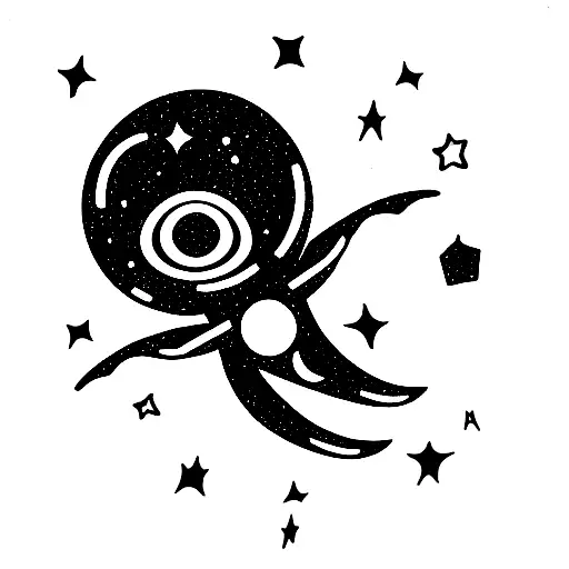 Cute Alien In Outer Space