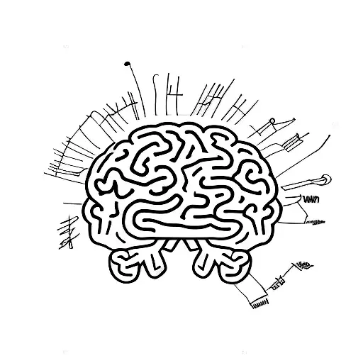 A Brain Outline With Messy Scribbles Inside Showing The Complexity Of Depression And Anxiety M