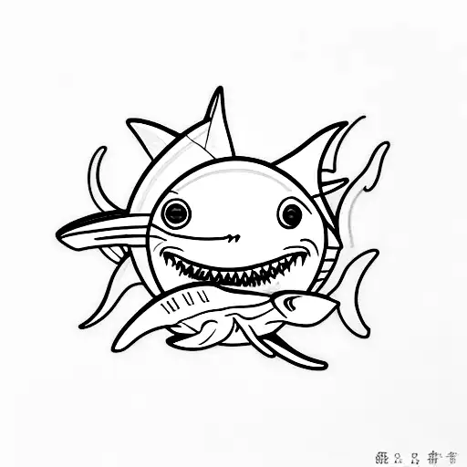 A Small And Delicate Shark Swimming Peacefully In A Sunlit Ocean