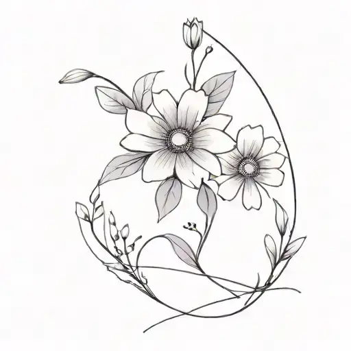 Violet And Daisy Bouquet Tied