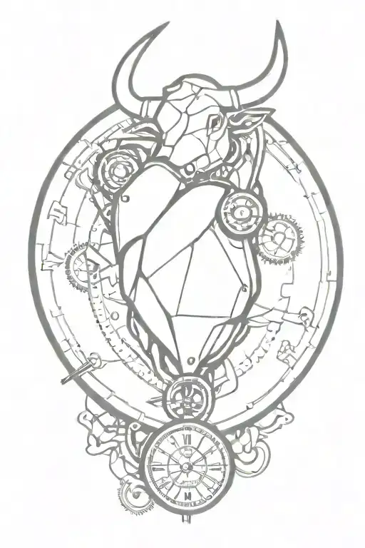 Mechanical Heart Whit Pocket Watch And Bull