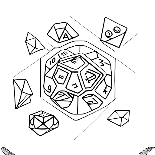 A Minimalist Tattoo Of A Dice Rolling Into A Vibrant Sunset