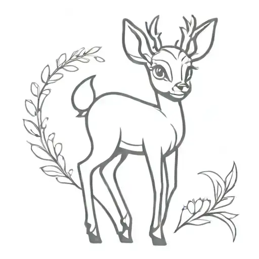 Bambi Line Minimalist Disney