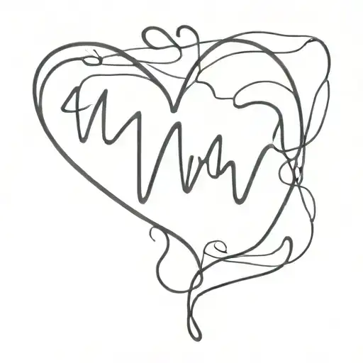 Heartbeat Tattoo From Birth To Death With Name And Date