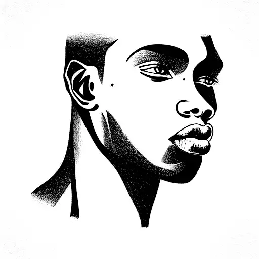 Black Male Model Straight Face Attractive Looking Portrait